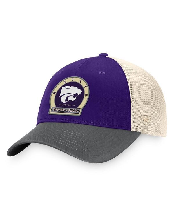 トップオブザワールド メンズ アクセサリー 帽子 Top of the World Mens Purple Kansas State Wildcats Refined Trucker Adjustable Hat Purple パープル