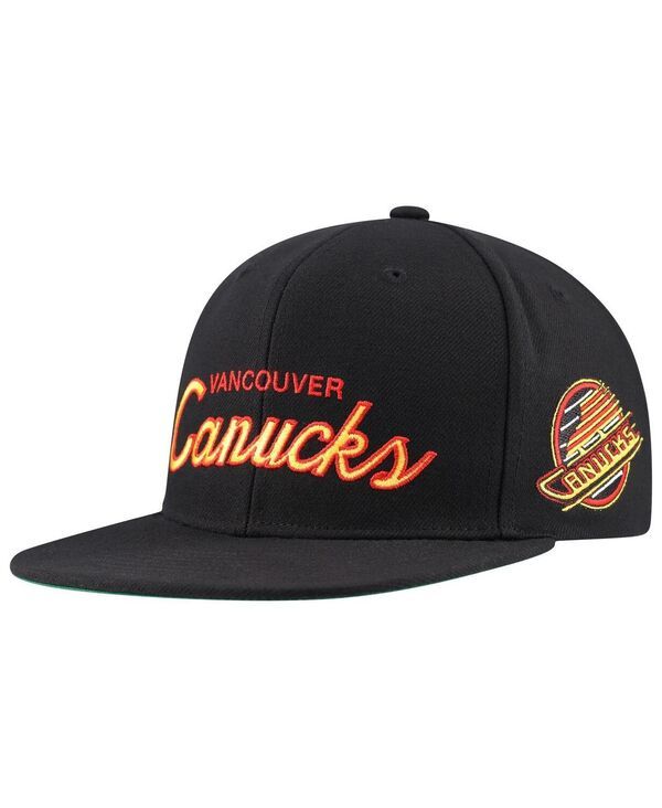 ミッチェルネス メンズ アクセサリー 帽子 Mitchell Ness Mens Black Vancouver Canucks Core Team Script 20 Snapback Hat Black ブラック 9,485円
