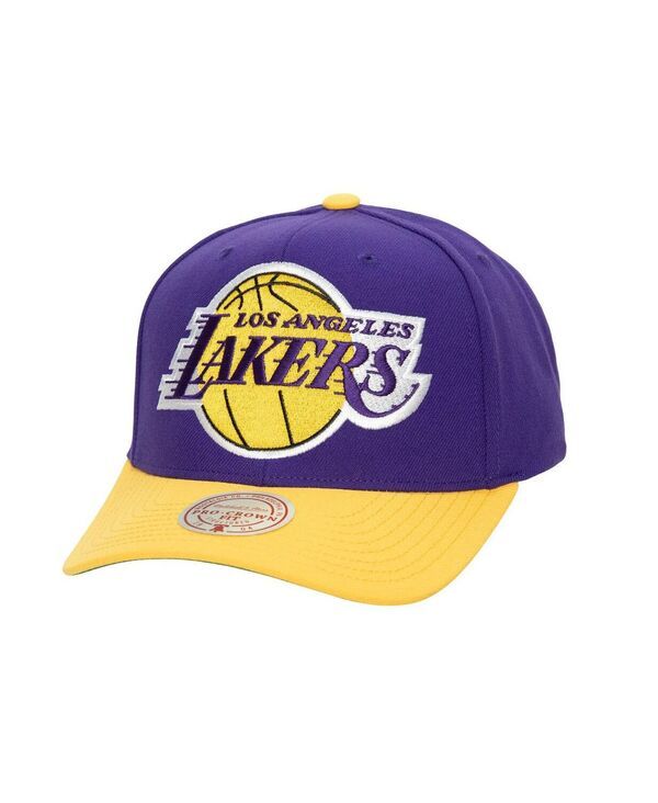 ミッチェルネス メンズ アクセサリー 帽子 ロゴ Mitchell Ness Mens Purple Gold Los Angeles Lakers Soul XL Logo Pro Crown Snapback Hat Purple Gold パープル