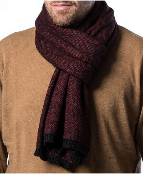 ミオマリオ メンズ アクセサリー マフラー・ストール・スカーフ Mio Marino Mens Aristocractic Fashionable Winter Scarf Black red ブラック