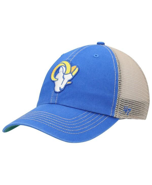 47 ブランド メンズ アクセサリー 帽子 47 Brand Mens Royal Natural Los Angeles Rams Head Trawler Trucker Clean Up Snapback Hat Royal Natural