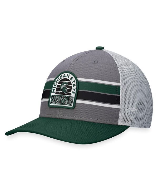 トップオブザワールド メンズ アクセサリー 帽子 Top of the World Mens Gray Green Michigan State Spartans Aurora Trucker Adjustable Hat Gray Green グレー