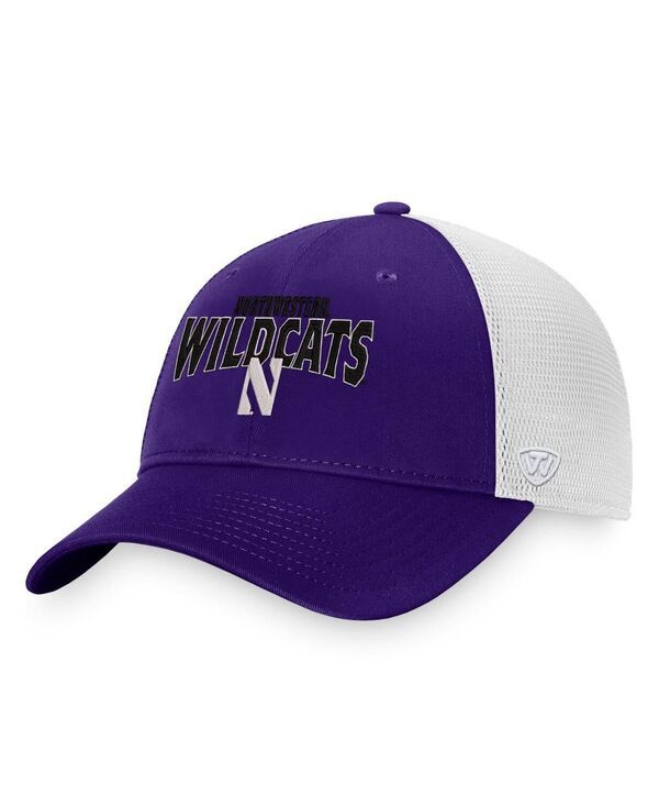 トップオブザワールド メンズ アクセサリー 帽子 Top of the World Mens Purple White Northwestern Wildcats Breakout Trucker Snapback Hat Purple パープル