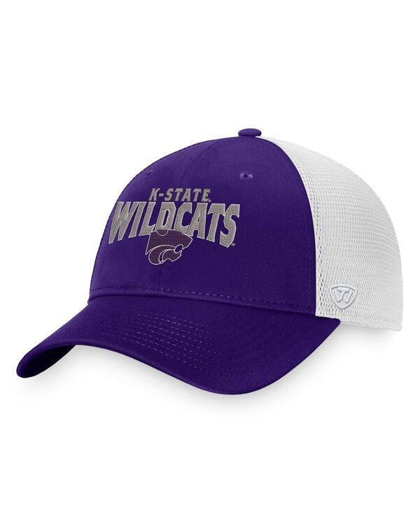 トップオブザワールド メンズ アクセサリー 帽子 Top of the World Mens Purple White Kansas State Wildcats Breakout Trucker Snapback Hat Purple White ホワイト