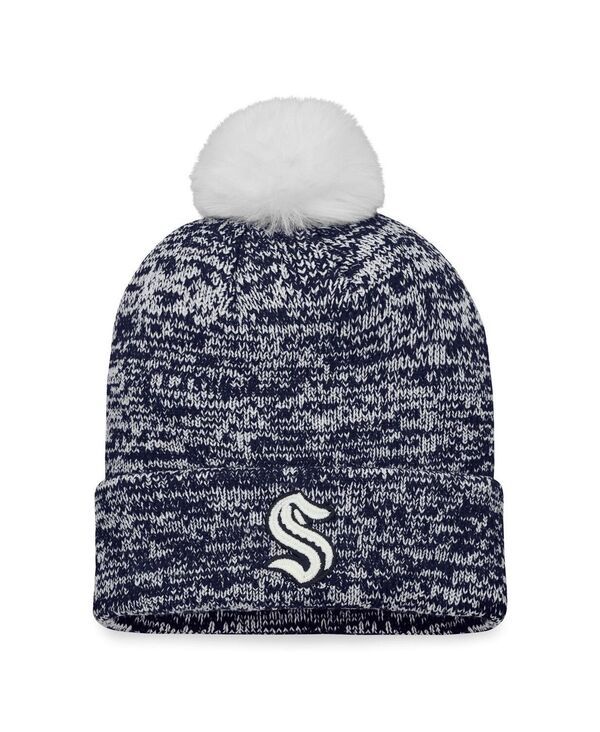 ファナティクス レディース アクセサリー 帽子 ニット Fanatics Womens Deep Sea Blue Seattle Kraken Glimmer Cuffed Knit Hat with Pom Deep Sea Blue ブルー