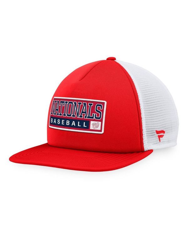 マジェスティック メンズ アクセサリー 帽子 Majestic Mens Red White Washington Nationals Foam Trucker Snapback Hat Red White ホワイト