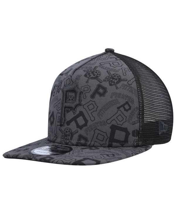 ニューエラ メンズ アクセサリー 帽子 New Era Mens Black Pittsburgh Pirates Repeat AFrame 9FIFTY Trucker Snapback Hat Black ブラック