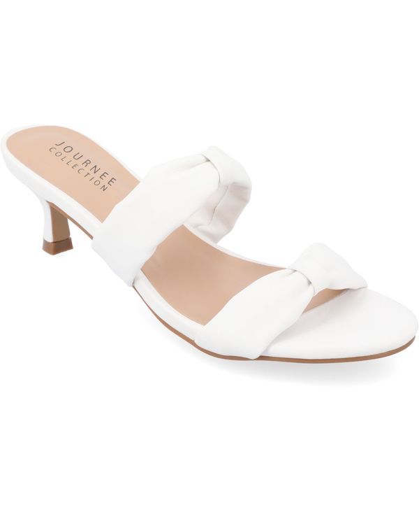 ジュルネ コレクション レディース シューズ サンダル ヒール Journee Collection Womens Dyllan Double Strap Kitten Heel Dress Sandals White ホワイト