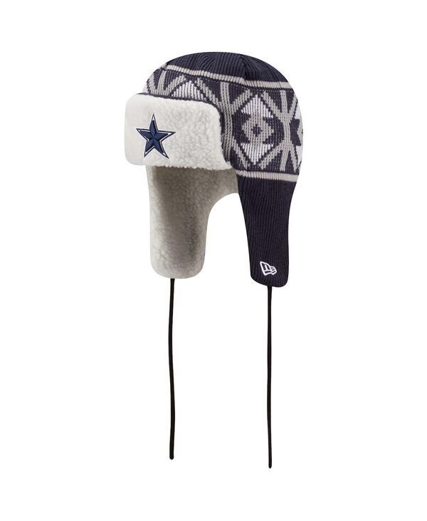 ニューエラ メンズ アクセサリー 帽子 ニット New Era Mens Navy Dallas Cowboys Knit Trapper Hat Navy ネイビー