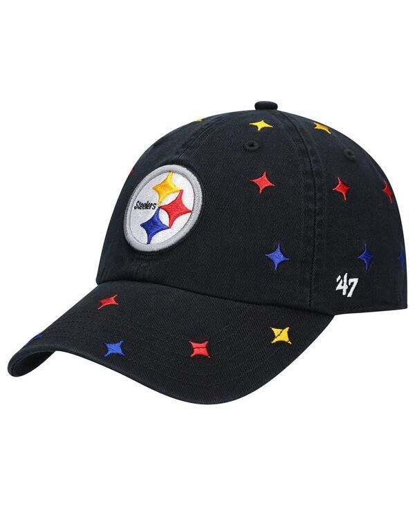 47 ブランド レディース アクセサリー 帽子 Tシャツ 47 Brand Womens 47 Black Pittsburgh Steelers Multi Confetti Clean Up Adjustable Hat Black ブラック