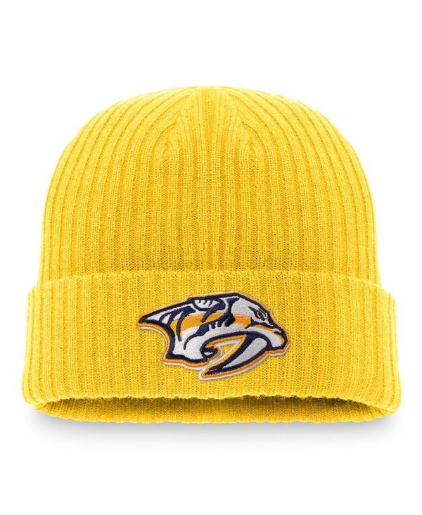 ファナティクス メンズ アクセサリー 帽子 ニット ロゴ Fanatics Mens Gold Nashville Predators Core Primary Logo Cuffed Knit Hat Gold ゴールド