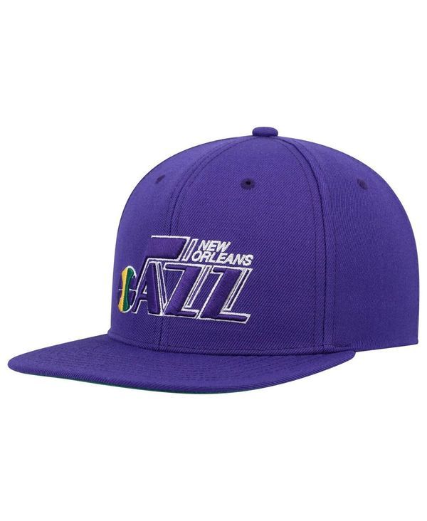 ミッチェルネス メンズ アクセサリー 帽子 Mitchell Ness Mens Purple New Orleans Jazz Hardwood Classics Team Ground 20 Snapback Hat Purple パープル