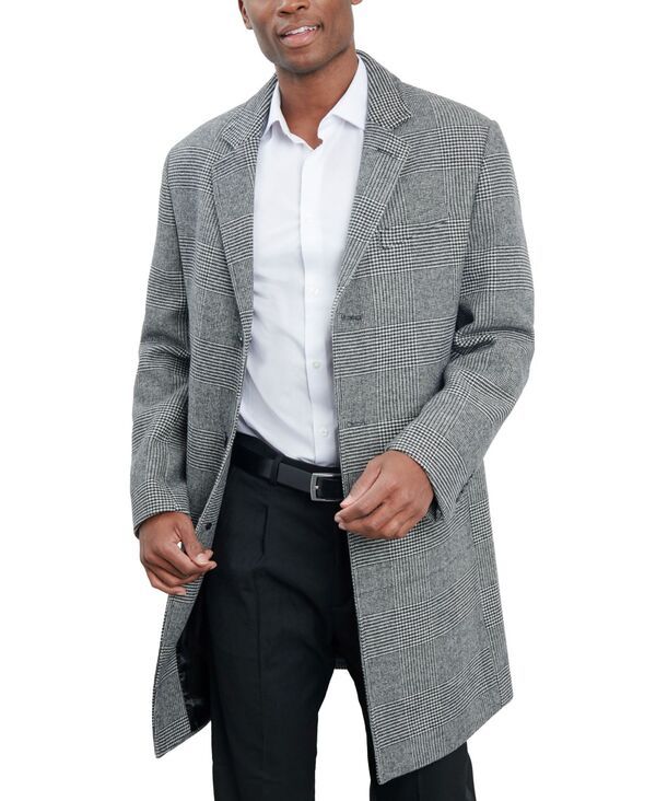 ロンドンフォグ メンズ アウター ジャケット・ブルゾン ウール コート London Fog Men Signature WoolBlend Overcoat Black White ホワイト