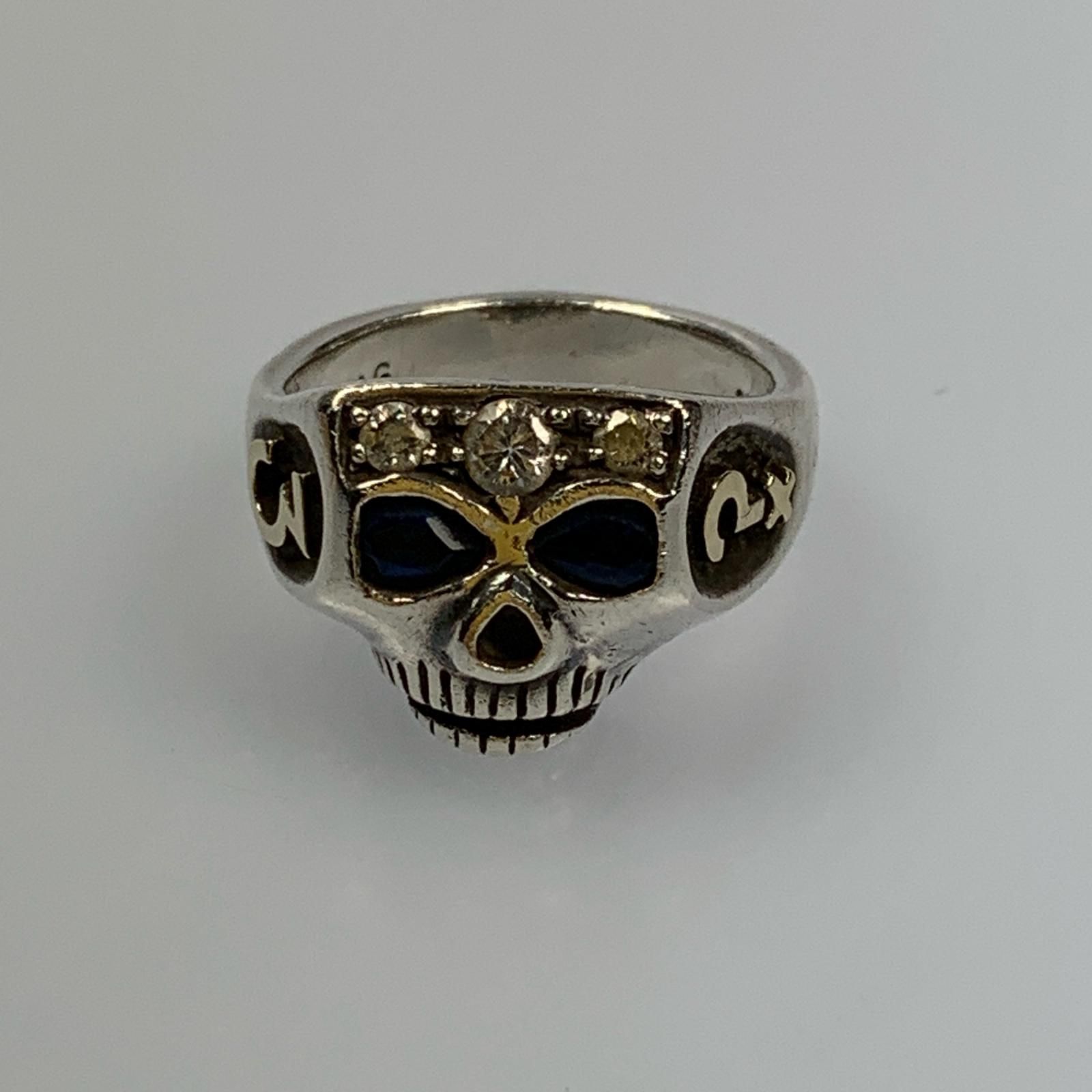 【姫路東店】 中古 FLASH POINT | フラッシュポイント リング・指輪 JIM SKULL JOHNNY DEPP TYPE SYNTHETIC SAPPHIRE 【134】