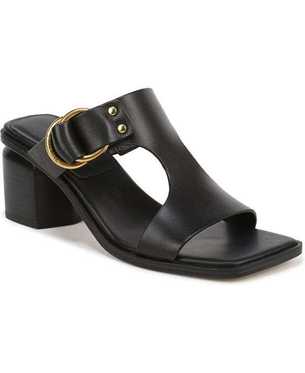 フランコサルト レディース シューズ サンダル Franco Sarto Womens Roux Square Toe Slide Sandals Black Leather ブラック