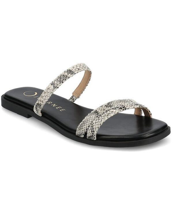 ジュルネ コレクション レディース シューズ サンダル Journee Collection Womens Brisa Multi Strap Slip On Flat Sandals Snake マルチカラー