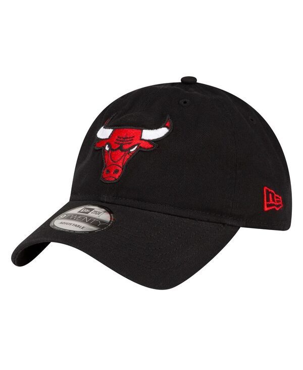 ニューエラ メンズ アクセサリー 帽子 New Era Mens Black Chicago Bulls Team 20 9TWENTY Adjustable Hat Black ブラック