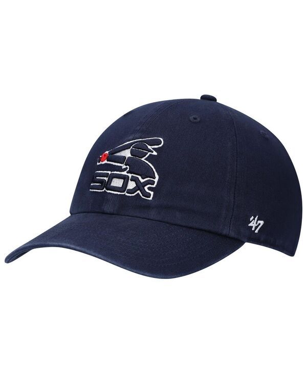 47 ブランド メンズ アクセサリー 帽子 ロゴ 47 Brand Mens Navy Chicago White Sox 1983 Logo Cooperstown Collection Clean Up Adjustable Hat Navy ネイビー