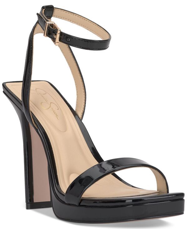 ジェシカシンプソン レディース シューズ サンダル プラットフォーム Jessica Simpson Adonia TwoPiece Platform Dress Sandals Black Patent ブラック