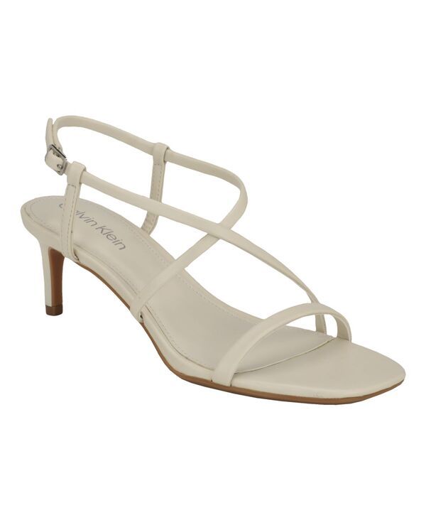 カルバンクライン レディース シューズ サンダル ヒール Calvin Klein Womens Ishaya Strappy Low Heel Dress Sandals Ivory アイボリー