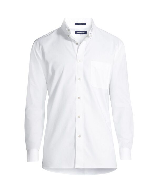 ランズエンド メンズ トップス シャツ オックスフォード Lands End Mens Traditional Fit Solid No Iron Supima Oxford Dress Shirt White ホワイト