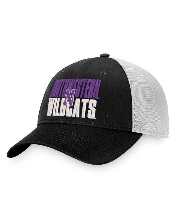 トップオブザワールド メンズ アクセサリー 帽子 Top of the World Mens Black White Northwestern Wildcats Stockpile Trucker Snapback Hat Black White ホワイト