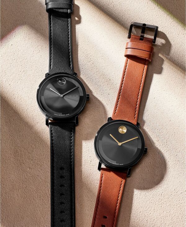 モバド メンズ アクセサリー 腕時計 レザー Movado Mens Bold Evolution 20 Swiss Quartz Black Leather Watch 40mm Black ブラック
