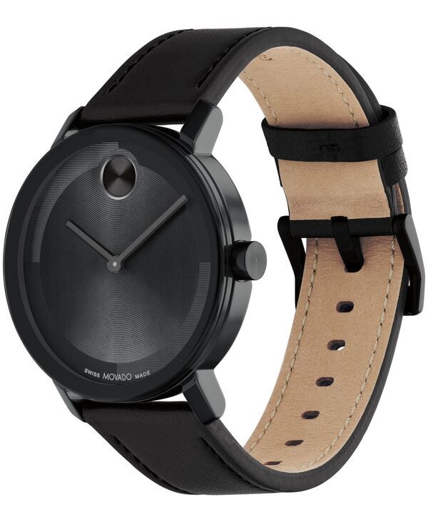 モバド メンズ アクセサリー 腕時計 レザー Movado Mens Bold Evolution 20 Swiss Quartz Black Leather Watch 40mm Black ブラック