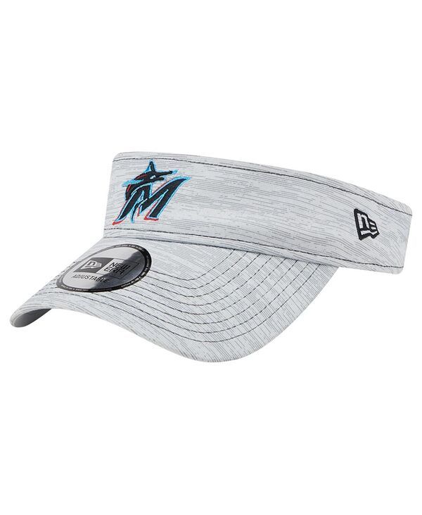 ニューエラ メンズ アクセサリー 帽子 New Era Mens Gray Miami Marlins Adjustable Visor Gray グレー