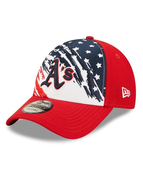 ニューエラ メンズ アクセサリー 帽子 New Era Mens Red Oakland Athletics 2022 4th of July 9FORTY Snapback Adjustable Hat Red レッド