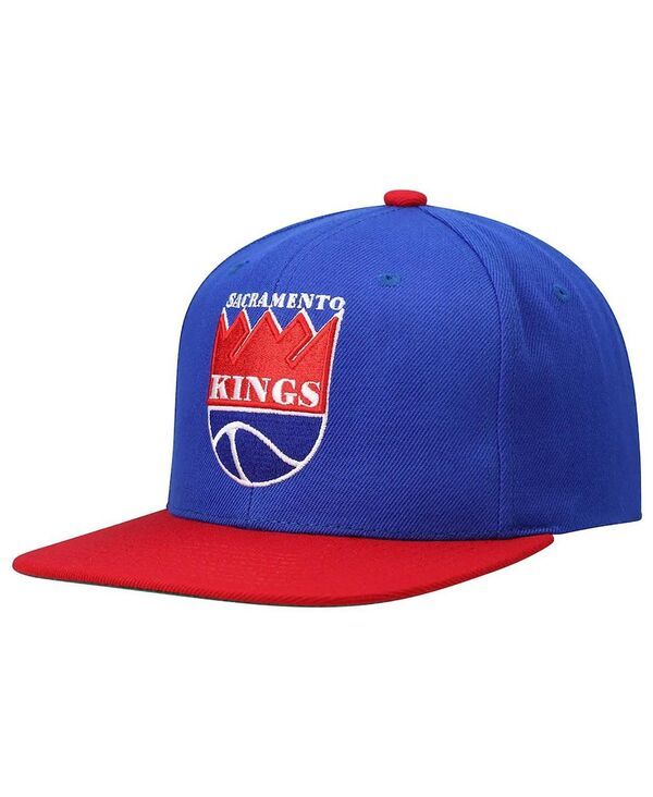 ミッチェルネス メンズ アクセサリー 帽子 Mitchell Ness Mens Blue and Red Sacramento Kings Hardwood Classics Team TwoTone 20 Snapback Hat Blue Red ブルー