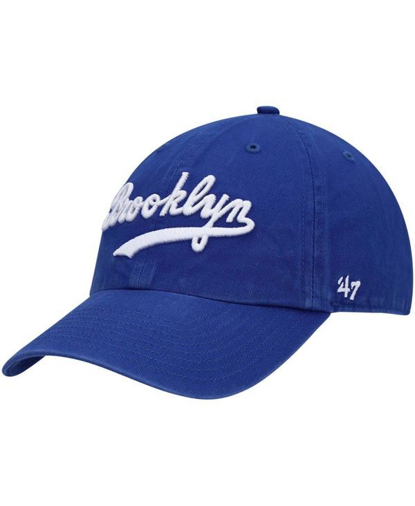 47 ブランド メンズ アクセサリー 帽子 ロゴ 47 Brand Mens Royal Brooklyn Dodgers Logo Cooperstown Collection Clean Up Adjustable Hat Royal