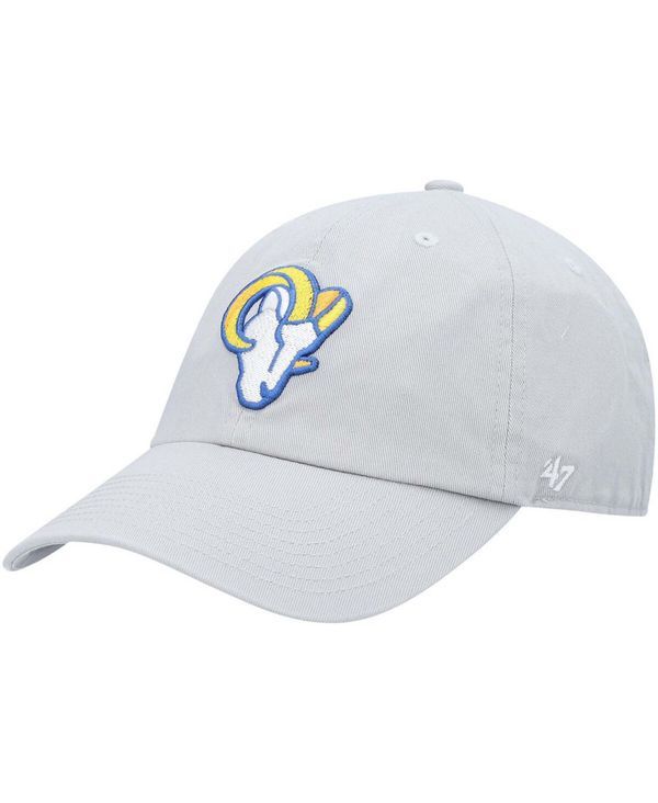 47 ブランド メンズ アクセサリー 帽子 ロゴ 47 Brand Mens Gray Los Angeles Rams Logo Clean Up Adjustable Hat Gray グレー