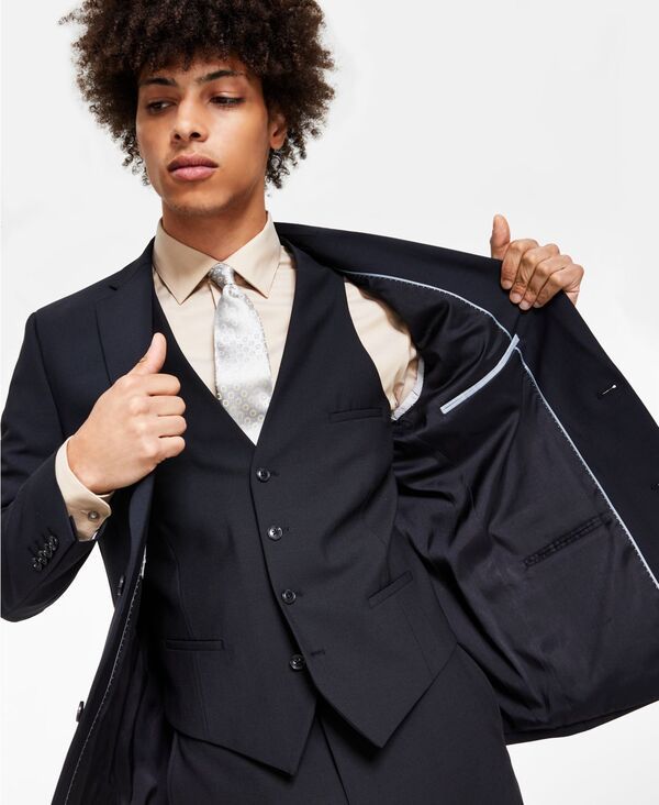 バースリー メンズ アウター ジャケット・ブルゾン ウール ジャケット Bar III Mens SlimFit Wool Suit Jacket Black ブラック