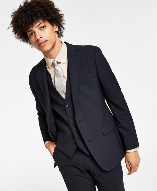 バースリー メンズ アウター ジャケット・ブルゾン ウール ジャケット Bar III Mens SlimFit Wool Suit Jacket Black ブラック