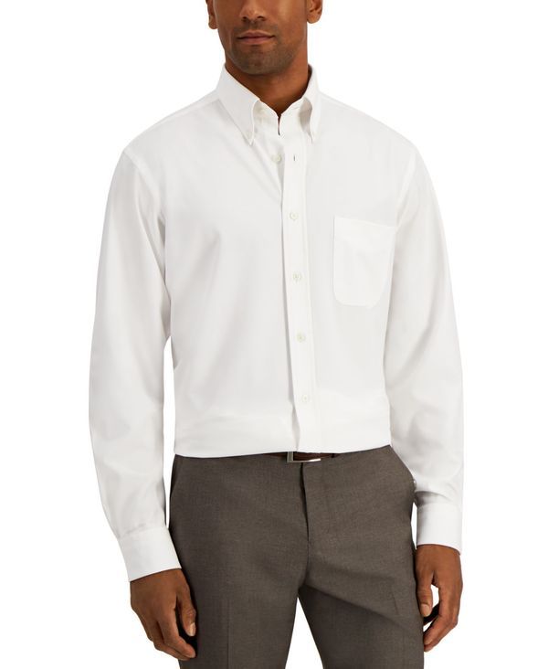 クラブルーム メンズ トップス シャツ レギュラーフィット Club Room Mens Regular Fit Traveler Dress Shirt White ホワイト