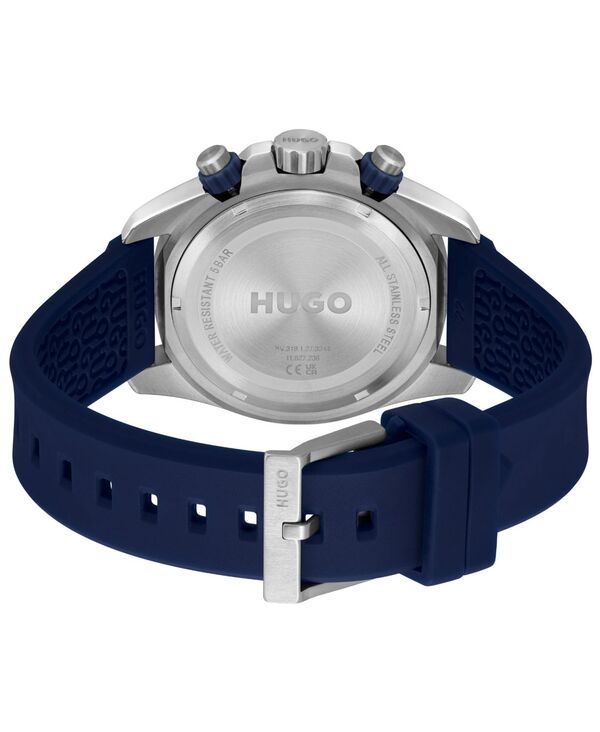 ヒューゴボス メンズ アクセサリー 腕時計 Hugo Boss Mens Dive Quartz Multifunction Blue Silicone Watch 44mm Blue ブルー ヒューゴボス メンズ アクセサリー 腕時計 Hugo Boss Mens Dive Quartz Multifunction Blue Silicone Watch 44mm Blue ブルー