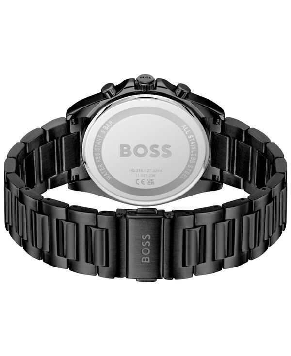 ヒューゴボス メンズ アクセサリー 腕時計 Tシャツ Hugo Boss Mens Strike Quartz Fashion Chrono Ionic Plated Black Steel Watch 41mm Black ブラック ヒューゴボス メンズ アクセサリー 腕時計 Tシャツ Hugo Boss Mens Strike Quartz Fashion Chrono Ionic Plated Black Steel Watch 41mm Black ブラック