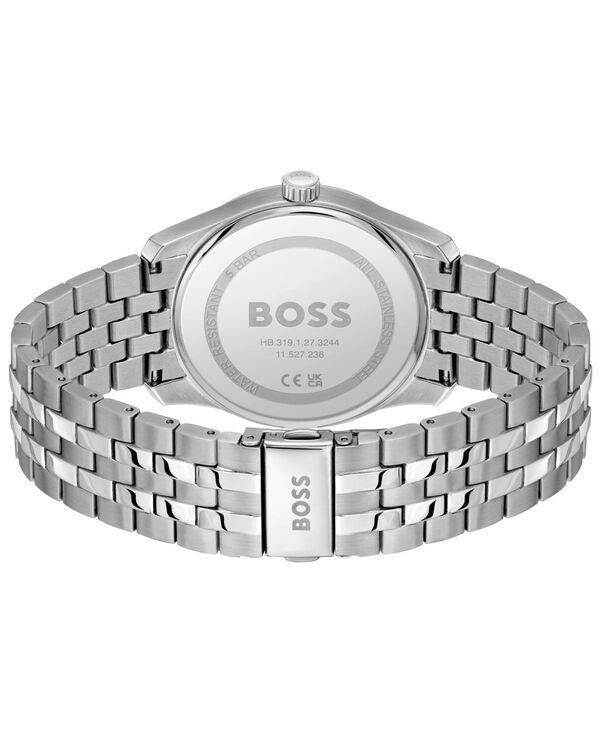 ヒューゴボス メンズ アクセサリー 腕時計 Tシャツ Hugo Boss Mens Principle Master Quartz Multifunction Stainless Steel Watch 41mm Silvertone シルバー