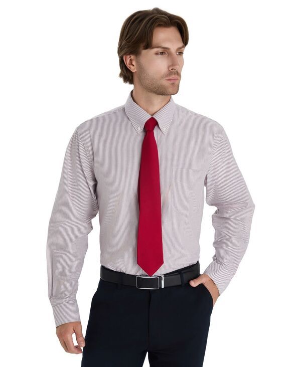 クラブルーム メンズ トップス シャツ プラスサイズ オックスフォード Club Room Mens Core Plus Oxford Shirt Crimson Combo クリムゾン