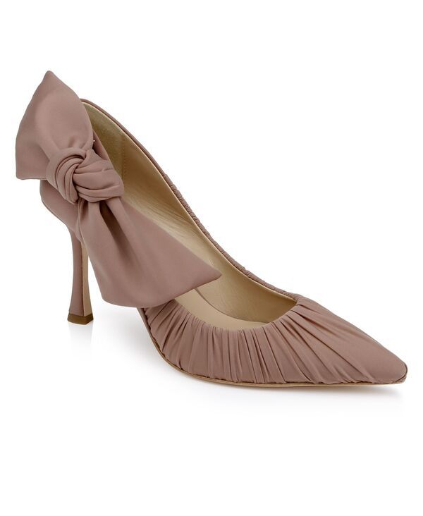 バッジェリーミシュカ レディース シューズ パンプス Badgley Mischka Womens Vanesa Evening Bow Pumps Nude Fabric
