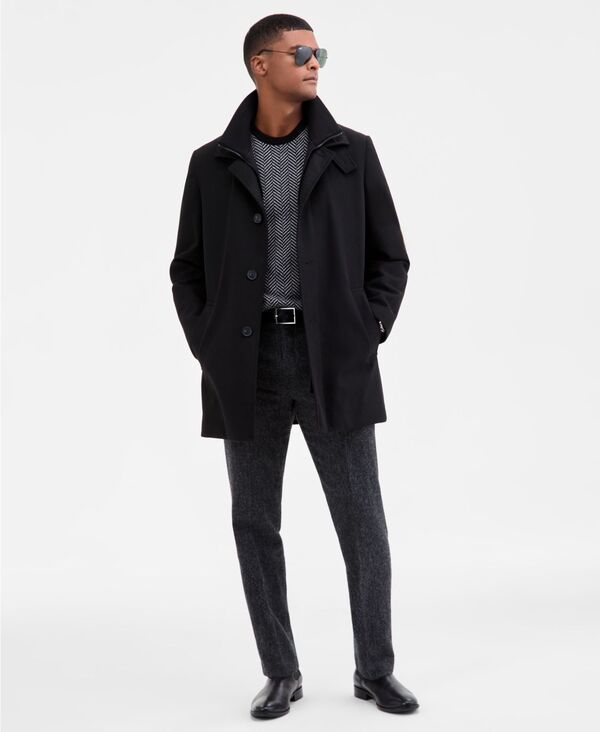 カルバンクライン メンズ アウター ジャケット・ブルゾン コート Calvin Klein Mens ClassicFit Coleman Overcoat Black ブラック