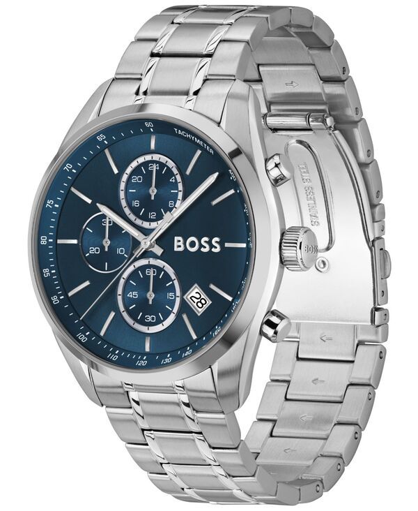 ヒューゴボス メンズ アクセサリー 腕時計 Tシャツ Hugo Boss Mens Grand Prix 44 Quartz Chronograph SilverTone StainlessSteel Watch 4450mm Silvertone シルバー ヒューゴボス メンズ アクセサリー 腕時計 Tシャツ Hugo Boss Mens Grand Prix 44 Quartz Chronograph SilverTone StainlessSteel Watch 4450mm Silvertone シルバー