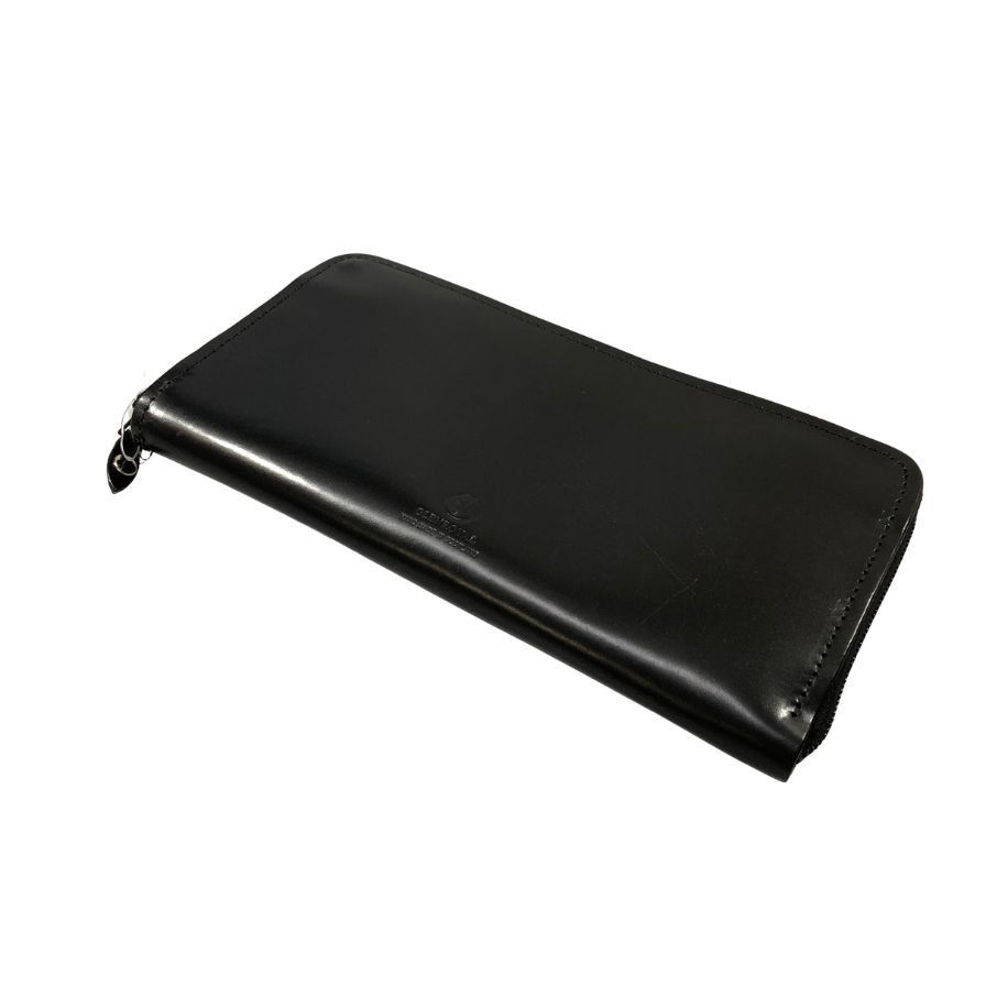 グレンロイヤル 長財布 ラウンドジップ コードバン ブラック ゴールド金具 GLENROYAL【AFI1】