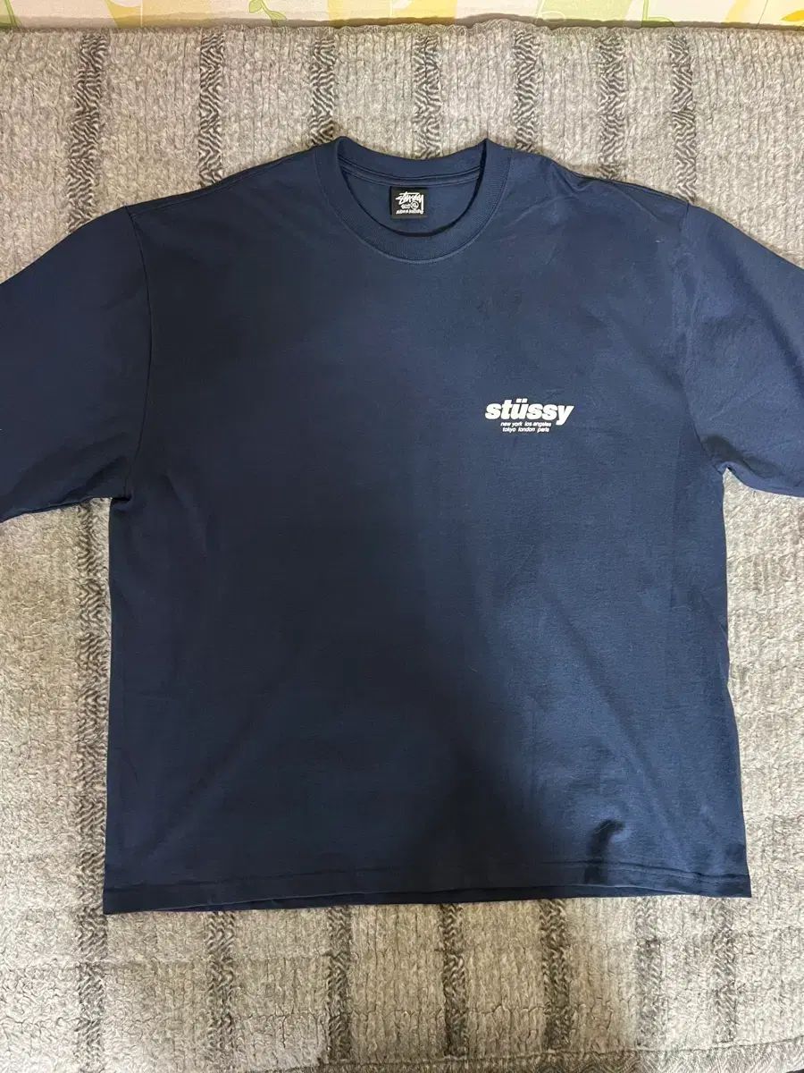STUSSY ステューシー ロール Tシャツ ネイビー XL