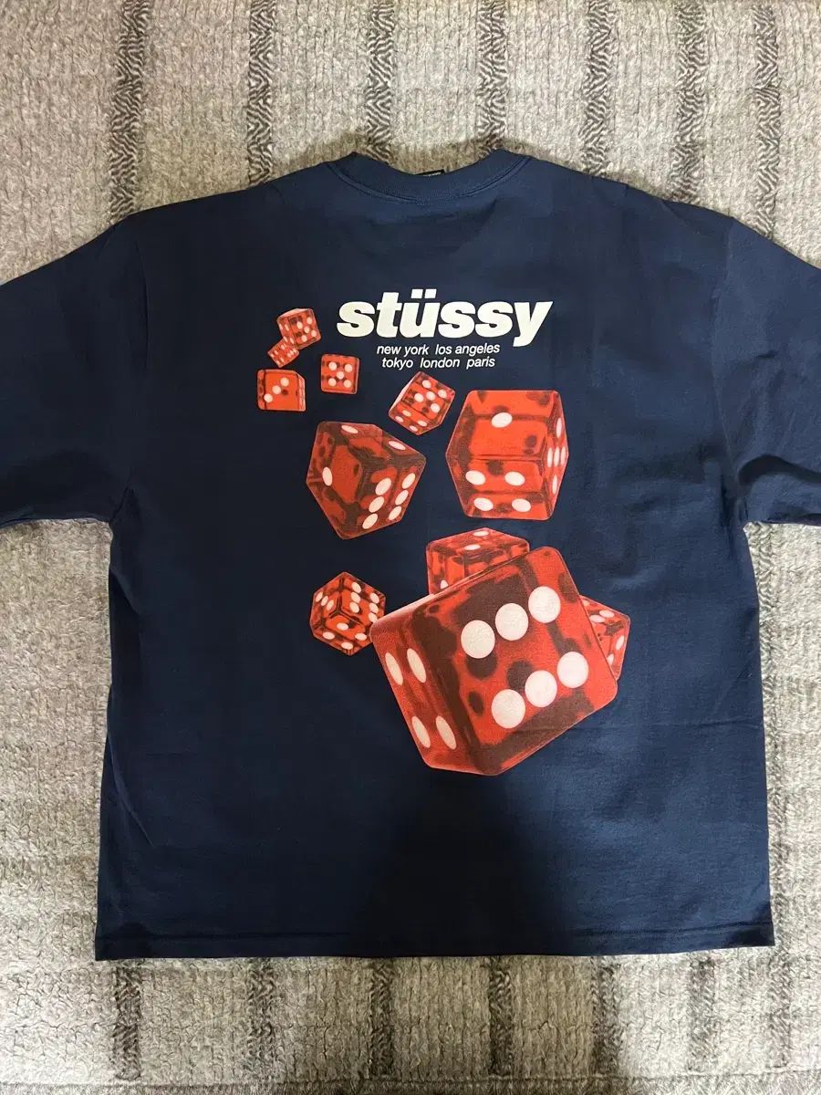 STUSSY ステューシー ロール Tシャツ ネイビー XL
