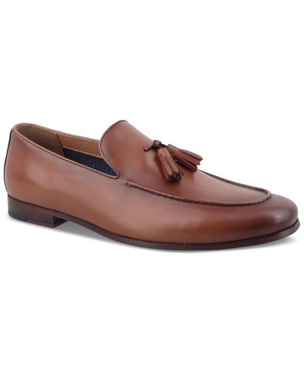 バースリー メンズ シューズ スリッポン・ローファー レザー Bar III Mens Benjiee Leather SlipOn Tasseloafers Burnt Copper Leather
