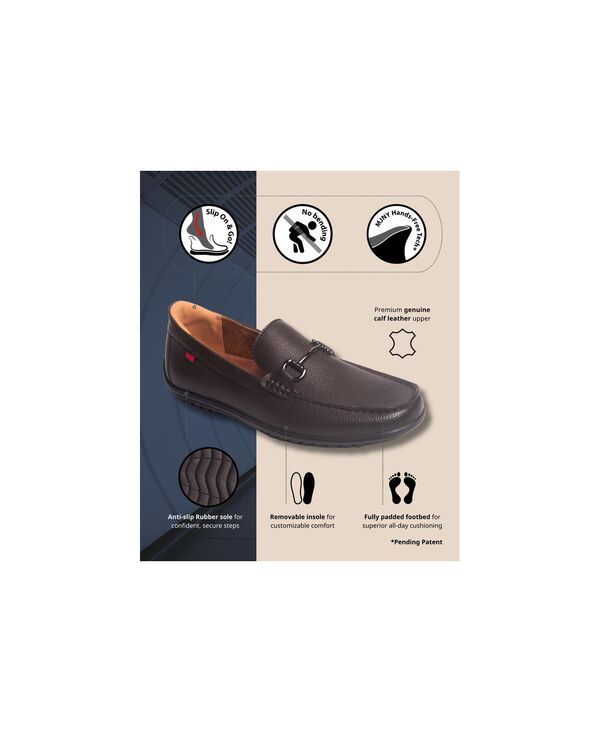 マークジョセフニューヨーク メンズ シューズ スリッポン・ローファー Marc Joseph New York Mens Elliot Road HandsFree Slip On Technology Buckle Loafers Mocha grainy マークジョセフニューヨーク メンズ シューズ スリッポン・ローファー Marc Joseph New York Mens Elliot Road HandsFree Slip On Technology Buckle Loafers Mocha grainy