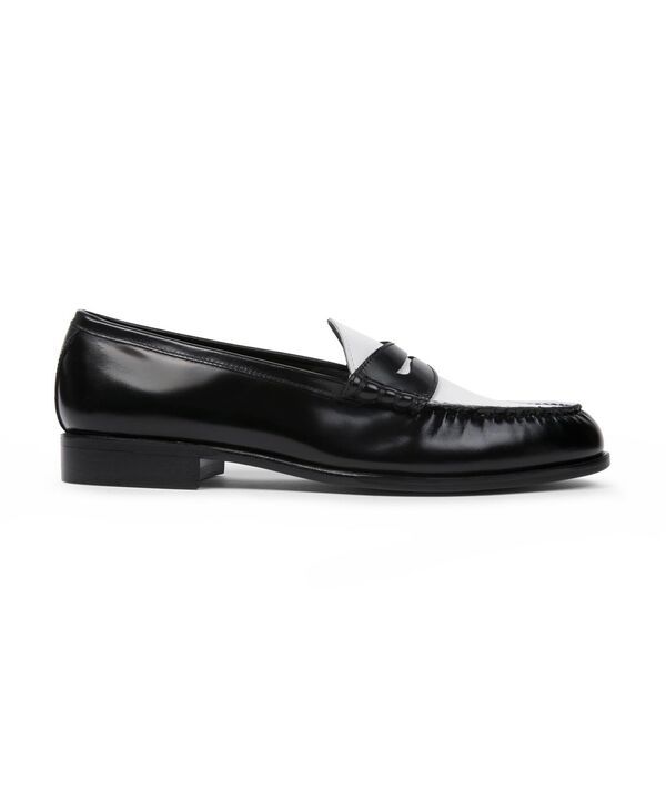 アンソニー ヴィア メンズ シューズ スリッポン・ローファー Anthony Veer Mens Como Penny Loafer Black White ホワイト