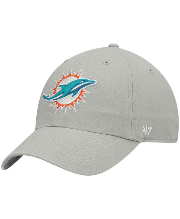 47 ブランド メンズ アクセサリー 帽子 47 Brand Mens Gray Miami Dolphins Clean Up Adjustable Hat Gray グレー